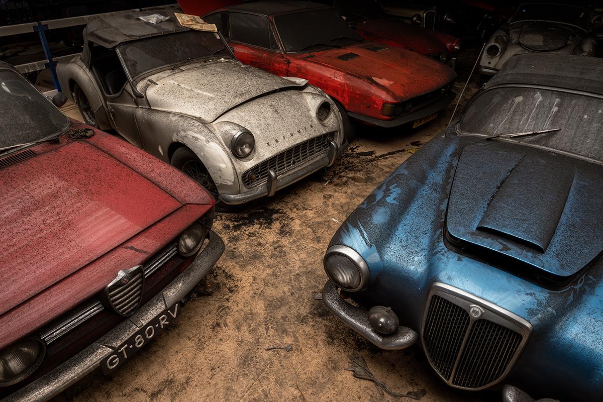 Alfa Romeo Guilia GTC 1965 + Triumph TR3 B + Lancia Aurelia B24 Spider America 1955 by Daanoe